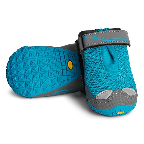 RUFFWEAR All-Terrain Dog Boots (Set of 2), Very Small Breeds, Size: 44 mm/1.75 in, Red Currant, Grip Trex